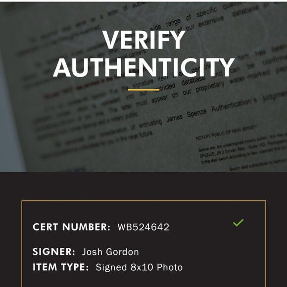 Josh Gordon Autographed 8x10 Photo JSA Authenticated - Picture 3 of 3